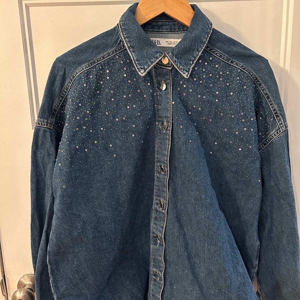 Embellished Denim Shirt